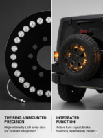 حلقة إضاءة جيب الخلفية التفاعلية (Jeep Interactive Rear Light Ring): يبرز ميزة التفاعل مع الفرامل والإشارات.